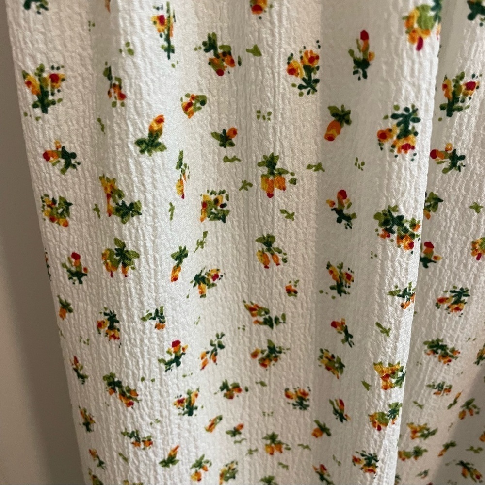 O.P.T. Ditsy Floral Print Smocked Maxi Dress White  Size Medium - Picture 7 of 10